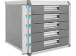 Archiviazione Documenti - Cassettiera A4 Con 5 Cassetti - Chiudibile A Chiave - Lega Di Alluminio - Conservazione Sicura - Per L'ufficio E La Casa - Bianco