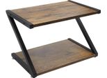 Supporto Per Stampante - Scaffale A 2 Ripiani Con Struttura A Z - Metallo - Organizer Da Scrivania - Capacità Di Carico 10 Kg - Per Stampanti, Scanner, Fax, Microonde, Libri - Nero