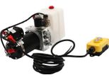 Unità Idraulica - Pompa Idraulica Elettrica - 800 W - 12 V Cc - A Semplice Effetto - Power Up/Gravity Down - Indicatore Di Tensione - Spina Ue - Argento