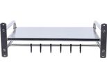 Ripiano Per Microonde - Supporto A Parete - Acciaio Inossidabile - Resistente All'usura E Al Calore - 1 Ripiano - Portata 30 Kg - 48×38×2 Cm - Argento