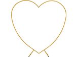 Arco A Forma Di Cuore Per Giardino E Matrimoni - Supporto Per Piante E Sfondo - Telaio In Metallo - 2 X 0,5 X 2,1 M - Capacità Di Carico 5-10 Kg - Oro