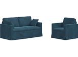 Vidaxl Divano 2 Posti Blu 158 X 78 X 80 Cm Velluto
