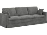 Vidaxl Divano Grigio Scuro 228 X 78 X 80 Cm Velluto