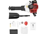 Trenching Manual - Trencher - Motore A Benzina A 2 Tempi Da 52 Cm³ - 1900 W 6500 Giri/Min - Monocilindrico Raffreddato Ad Aria - Serbatoio Da 1,1 L - Rosso