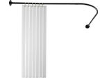 Asta Per Tenda Da Doccia - Asta Telescopica A Forma Di L - Acciaio Inossidabile 201 - Regolabile 72-95X90-130 Cm - Montaggio Senza Forature - Capacità Di Carico 8 Kg - Nero