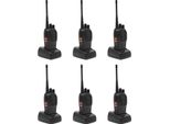 Set Walkie-Talkie - Confezione Da 6 - Uhf 400-470 Mhz - Portata 1-5 Km - Batteria Ricaricabile Da 1500 Mah - 24 Ore In Standby - Nero