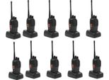 Set Walkie-Talkie - Apparecchio Radio - Confezione Da 10 - Uhf 400–470 Mhz - Omologato 430–440 Mhz - Batteria Agli Ioni Di Litio Da 1500 Mah - 24 Ore In Standby - Ricaricabile - Rosso
