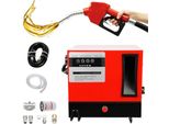 Pompa Elettrica Diesel - Pompa Carburante Autoadescante - 550 W - 220-240 V - 60 L/Min - Ingresso/Uscita 25 Mm - Con Flussometro, Tubo Flessibile E Pistola Di Erogazione - Rosso