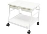 Carrello Da Salone - Carrello Portatile - Per Pedicure E Manicure - Poggiapiedi E Contenitore - Spa/Salone Di Bellezza - Richiede Assemblaggio - Bianco