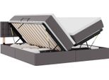 Vidaxl Letto Con Contenitore E Led Con Led Grigio 180 X 200 Cm In Pelle Finta