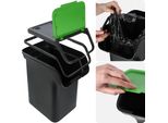 Contenitori Per Rifiuti - Cestini Della Spazzatura Da 25 L - Set Da 4 - Per La Raccolta Differenziata - Nero