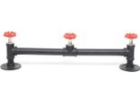 Appendiabiti Industriale A Ganci Per Tubi Dell'acqua - Appendiabiti E Portasciugamani Da Parete - Tre Ganci - Lunghezza 50 Cm - Diametro 2 Cm - Capacità Di Carico 30 Kg - Ferro - Nero