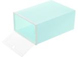 Scatole Per Scarpe, Confezione Da 20 - Scatole Portaoggetti Con Coperchio Ribaltabile - Impilabili - Da Assemblare - Plastica - 33×23×14 Cm - Per Armadio - Turchese