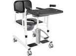 Sedia Per Trasferimento Pazienti - Sollevatore Idraulico Per Pazienti - Seduta Divisa A 180° - Regolazione In Altezza 41-65 Cm - Portata 150 Kg - 4 Ruote Con Freni - Nero
