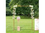 Arco Floreale Rettangolare - Arco Nuziale In Metallo - Dimensioni 2 M X 1,5 M - Taglia L - Supporto Per Sfondo - Giallo