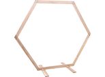 Arco Nuziale Esagonale - Supporto In Legno - Dimensioni 117 Cm - Cornice Da Sfondo Autoportante - Dimensioni L - Per Matrimoni, Compleanni Ed Eventi - Rosa Scuro