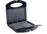 Sandwich Maker - Grill Elettrico Da Tavolo - 750 W - Riscaldamento Su Entrambi I Lati - Rivestimento Antiaderente - Temperatura Fissa 150 °C - 22×20×6,5 Cm - Nero