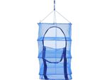 Rete Per Essiccazione - Essiccatore Per Erbe Aromatiche Sospeso - 4 Livelli - Pieghevole - 35 Cm - Capacità Di Carico 10 Kg - Per Erbe Aromatiche, Pesce, Frutta - Blu