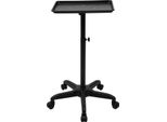 Carrello Da Parrucchiere - Carrello Da Salone - Regolabile In Altezza Da 64 A 108 Cm - Ripiano 45×33 Cm - Scomparto Portaoggetti - Ruote Con Freno - Portata Max. 6 Kg - Alluminio, Ferro E Plastica - Nero