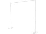 Arco Nuziale - Supporto Quadrato - 2,4×2,4 M - Supporto Da Terra In Ferro - Ampia Base 23×50 Cm - Portata 3–5 Kg - Bianco