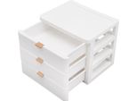 Organizer Da Scrivania - Cassettiera - 3 Cassetti + Ripiano - Impilabile - Plastica Pp - 26×20,2×22,3 Cm - Capacità Di Carico Circa 5 Kg - Bianco