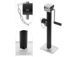 Cric Per Rimorchio - Piedino Di Supporto - Manuale - Altezza Di Sollevamento 38 Cm - Capacità Di Carico 2268 Kg - Acciaio Q235 - Per Roulotte, Barche, Camper - Nero