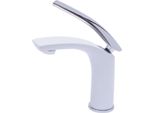 Rubinetto Per Lavabo - Miscelatore Monocomando - Ottone - Cartuccia In Ceramica - Moderno - Superficie Verniciata A Fuoco - Bianco