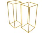 Set Di Supporti Per Fiori - Supporti A Colonna In Metallo - Set Da 2 - 25 X 25 X 60 Cm - Decorazioni Da Tavola Per Matrimoni Ed Eventi - Oro