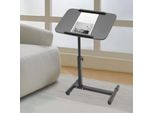 Comodino - Tavolino Per Laptop Con Rotelle - Regolabile In Altezza - Multifunzionale - Leggero - Tavolino Da Divano - Nero