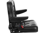 Sedile Per Carrelli Elevatori/Trattori - Sedile Universale - Regolabile, Cintura Di Sicurezza, Pelle, Portata Massima 100 Kg - Nero