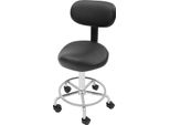 Sedia A Sella - Sgabello Da Lavoro - Seduta Ergonomica - Regolabile In Altezza - Girevole A 360° - Con Rotelle E Schienale - Nero