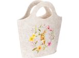 Borsa In Feltro Decorazione Pasquale Con Motivo Coniglietto E Fiori Decorazione Primaverile, 4 Pezzi