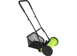 Tosaerba Manuale Tosaerba A Cilindro - Larghezza Di Taglio 30 Cm - 5 Lame - Con Cesto Di Raccolta - Regolabile In Altezza - Verde