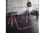 Sbarra Per Bambini - Sbarra Orizzontale Per Ginnastica - Regolabile In Altezza - Per Giardino/Esterno - Acciaio E Pe - Allenamento Delle Braccia - Rosa