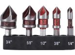 Set Di 5 Punte Da Trapano Con 5 Scanalature, Cobalto, M35, Utensile Con Smusso A 85 Gradi, 1/4 Di Pollice, 3/8 Di Pollice, 1/2 Di Pollice, 5/8 Di Pollice, 3/4 Di Pollice, Gambo Esagonale Imperiale