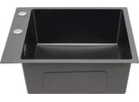 Lavello Da Cucina In Acciaio Inox - Vasca Singola - 45 X 50 Cm - 1 Foro - Senza Rubinetteria - Con Gruppo Di Scarico - Da Incasso O Sottopiano