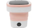 Lavatrice Portatile Da Campeggio - Mini Lavatrice Pieghevole - Capacità 12 L - Con Centrifuga - Cestello Centrifugo - Rosa