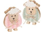 Figurine Decorative Primaverili In Legno A Forma Di Pecora Per La Tavola E Le Decorazioni Pasquali, 6 Pezzi