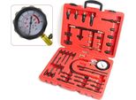 Compressometro - Set Di Prova - 0-40 Bar / 600 Psi - Per Motori A Benzina E Diesel - Manometro Con Tubo Flessibile - Rosso