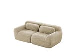 Aiorber Divano Modulare A 2 Posti Con Tessuto Peluche, Design Senza Telaio, Morbido, Con Cuscini, Base Antiscivolo, Per Soggiorno E Camera Da Letto, Kaki Chiaro