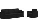 Vidaxl Divano 2 Posti Nero 228 X 78 X 80 Cm Velluto