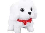 Giocattolo Elettronico Peluche A Forma Di Cucciolo Di Cane, Robot Morbido, Carino E Interattivo Per Bambini Dai 3 Anni In Su, Bianco