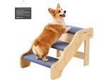 Vevor Scala Per Cani 580X430X380 Mm, Scala A 3 Gradini Per Animali Domestici, Scala In Legno Adatta Per Animali Domestici Di Piccola, Media E Grande Taglia, Anziani E Cuccioli Fino A 68 Kg, Scala Per Cani Per Letti, Divani E Automobili