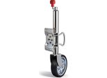 Cric Per Rimorchio Con Ruota - Ruota Di Supporto - Portata 680 Kg - Ruota In Gomma Piena - Acciaio Zincato - Argento