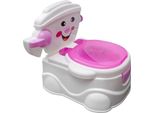 Vasino Per Bambini - Vasino Con Supporto - Impugnatura Antiscivolo - Distributore Di Carta Integrato - Schienale Alto 27 Cm - Per Bambini Dai 6 Mesi Ai 5 Anni - Rosa