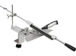 Affilacoltelli - Sistema Di Affilatura - Set Con 6 Pietre Abrasive - Angolo Regolabile 9-26° - Morsetto Girevole A 360° - Lega Di Alluminio, Corindone E Diamante - Taglia M - Nero