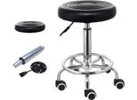 Sgabello Con Rotelle - Sgabello Da Lavoro/Da Ufficio - Regolabile In Altezza - Girevole A 360° - Con Rotelle - Altezza Seduta Circa 44-57 Cm - Facile Da Montare