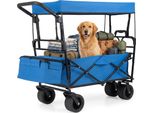 Costway Carrello A Mano Pieghevole Da 100 Litri Con Tettuccio, Carrello Da Spiaggia Con Manico Regolabile E Borsa Rimovibile, Carrello A Mano Fino A 100 Kg, Carrello Da Giardino, Carrello Da Trasporto