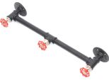 Portasciugamani Industriale Vintage - Barra Singola Con 3 Ganci - Lunghezza 50 Cm - Tubo Ø 2 Cm - Ferro - 30 Kg Max - Nero
