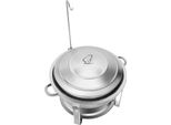 Scaldavivande Chafing Dish - Apparecchio Da Tavolo Rotondo - Capacità 7,5 L - A Risparmio Energetico - Con Coperchio - Argento